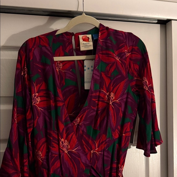 FARM Rio Vibrant Floral Maxi Dress in Red and Green - Picture 3 of 3